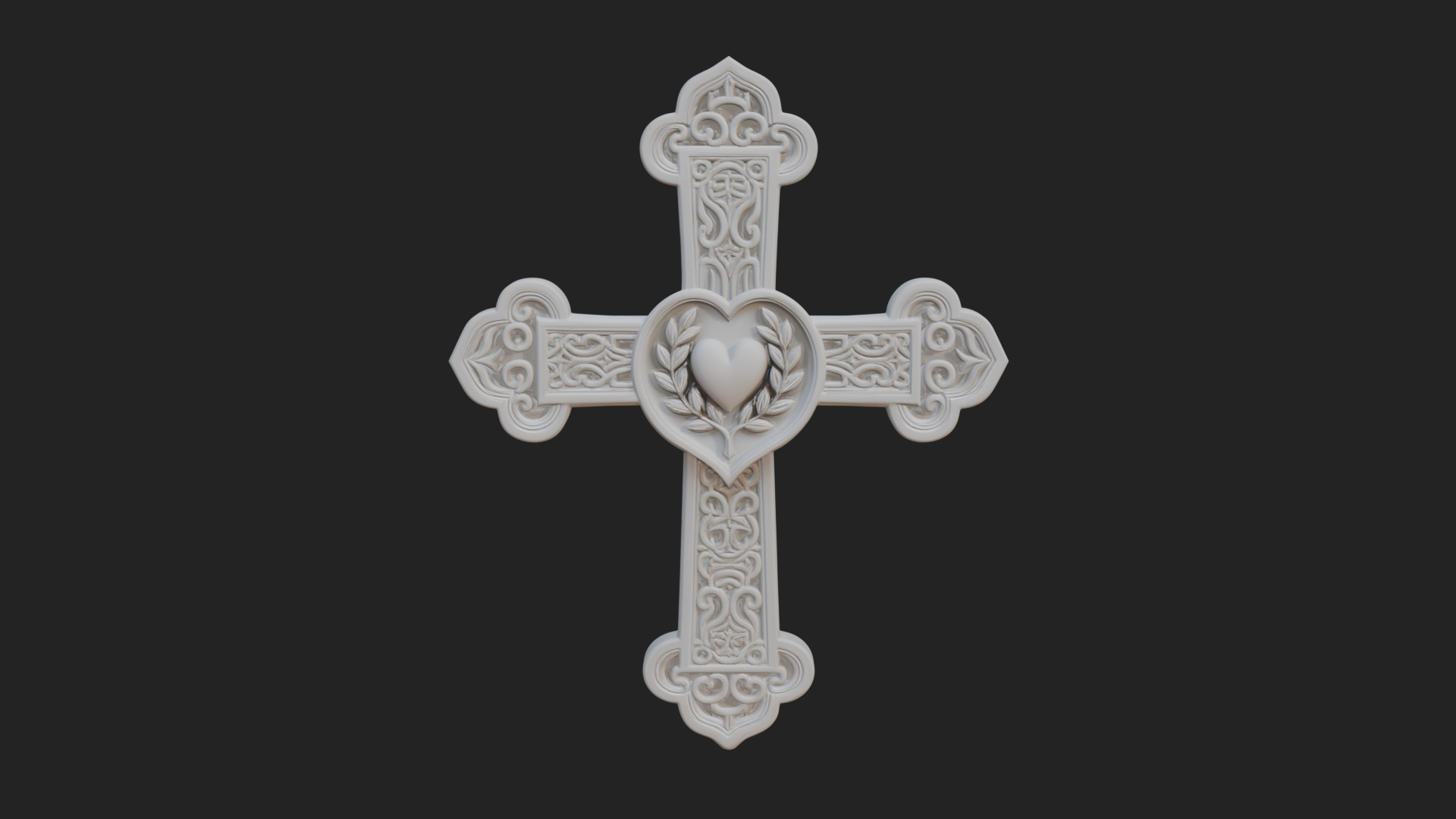 Carved Relief Wall Cross Design 274 3D Print Model 3D Model