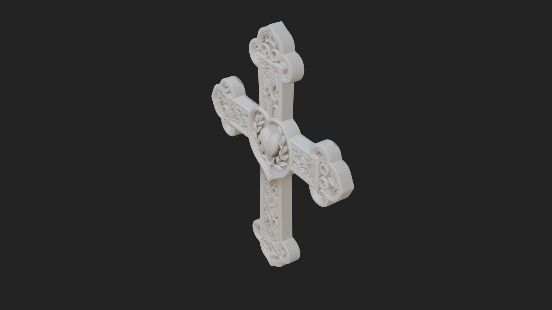 Carved Relief Wall Cross Design 274 3D Print Model 3D Model