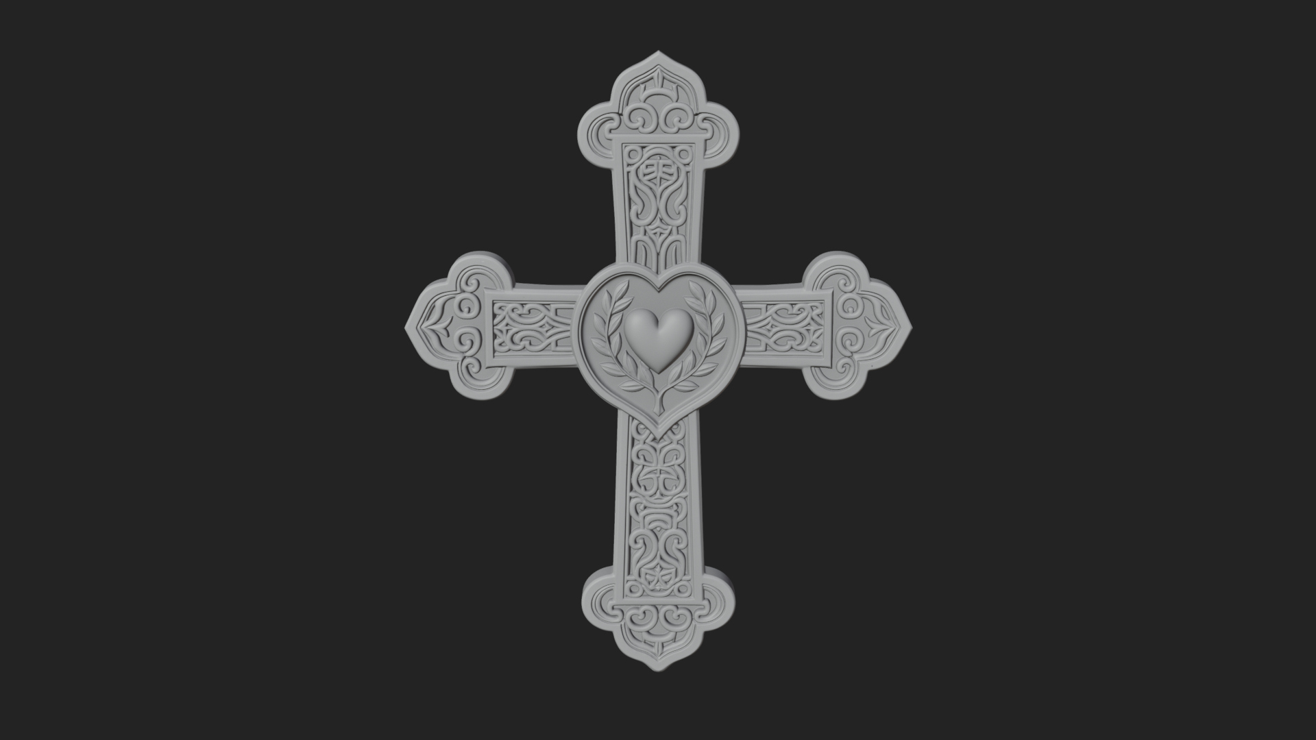 Carved Relief Wall Cross Design 274 3D Print Model 3D Model