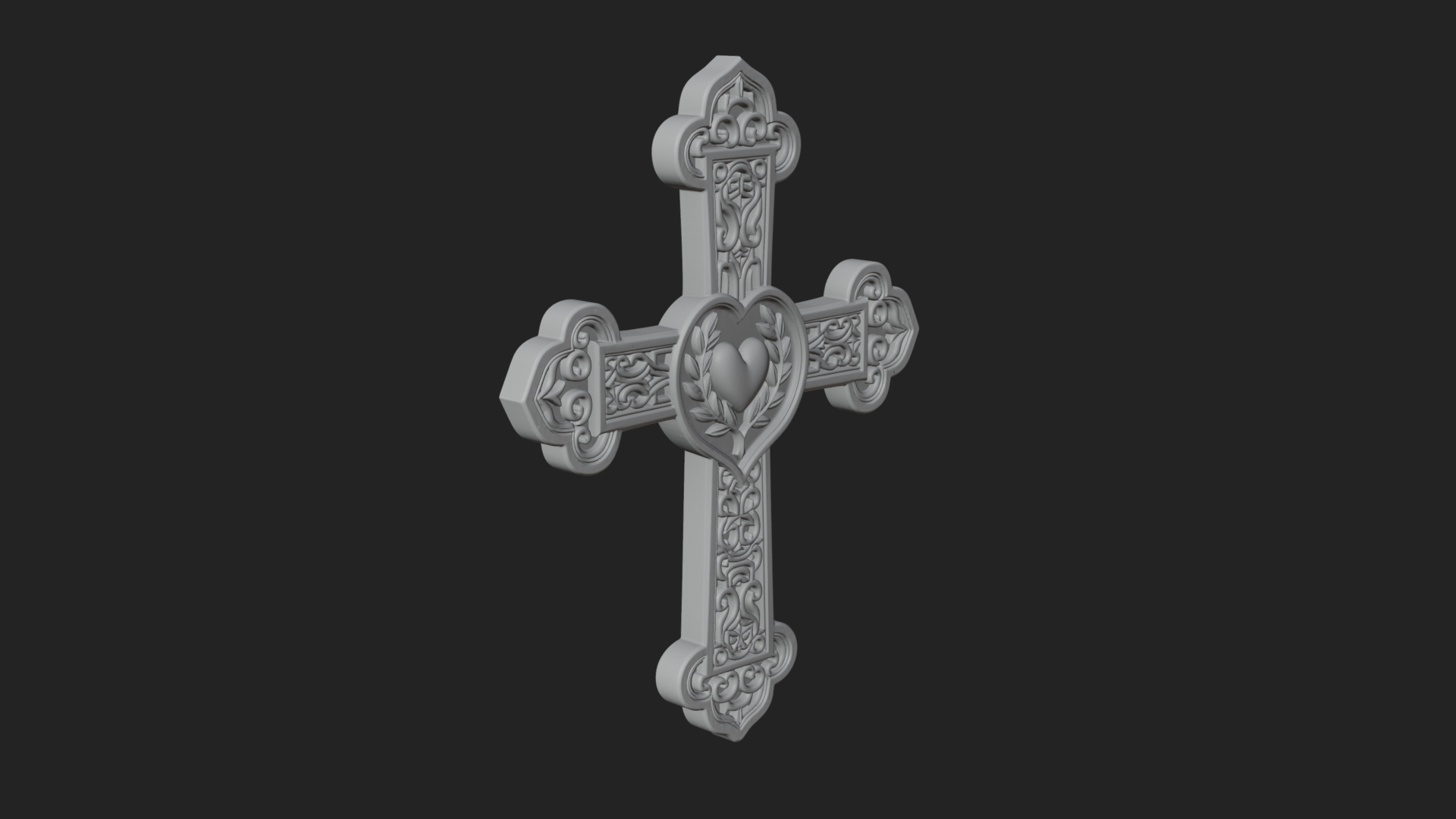 Carved Relief Wall Cross Design 274 3D Print Model 3D Model