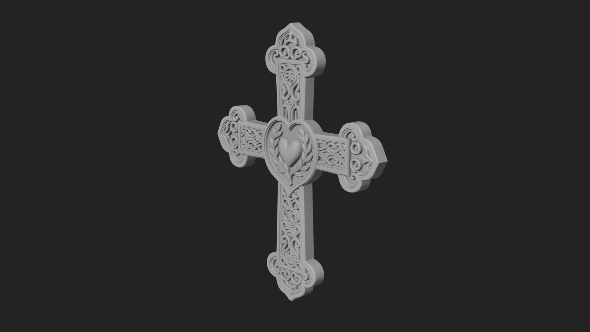 Carved Relief Wall Cross Design 274 3D Print Model 3D Model
