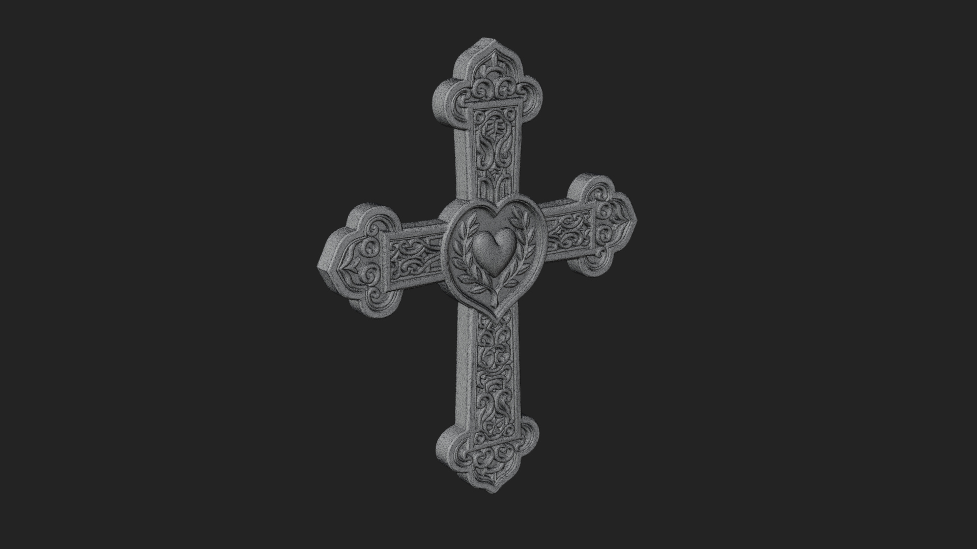 Carved Relief Wall Cross Design 274 3D Print Model 3D Model