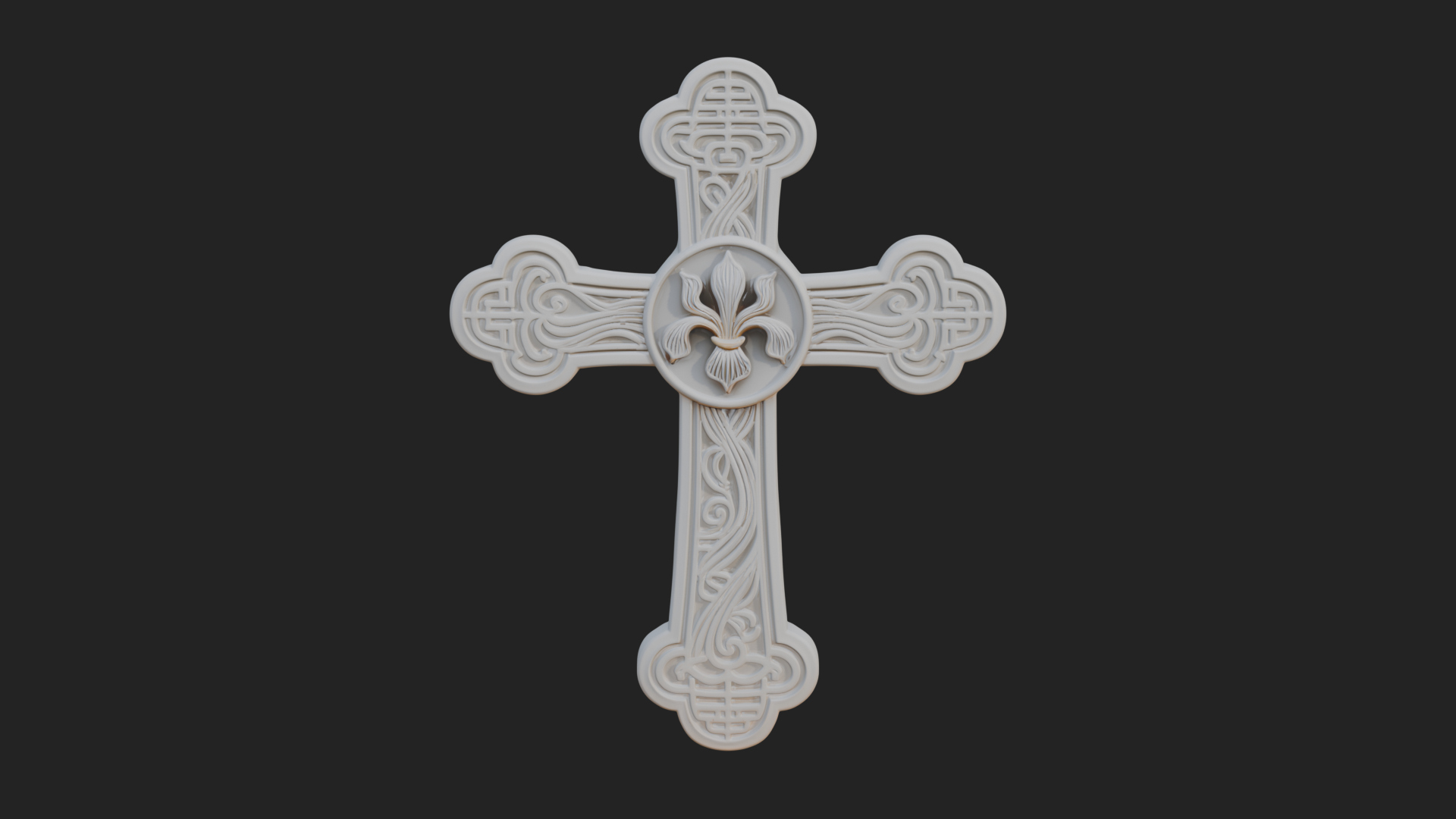 Carved Relief Wall Cross Design 275 3D Print Model 3D Model