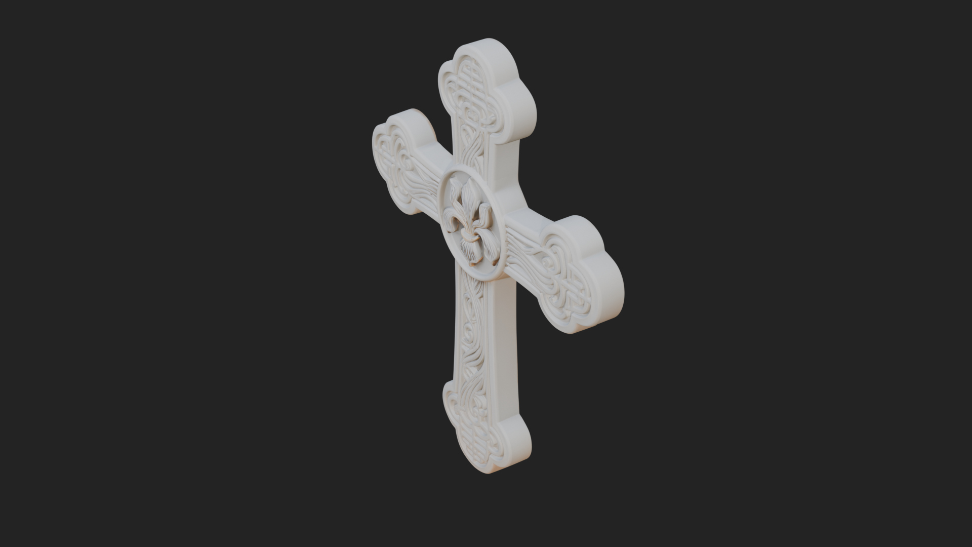 Carved Relief Wall Cross Design 275 3D Print Model 3D Model