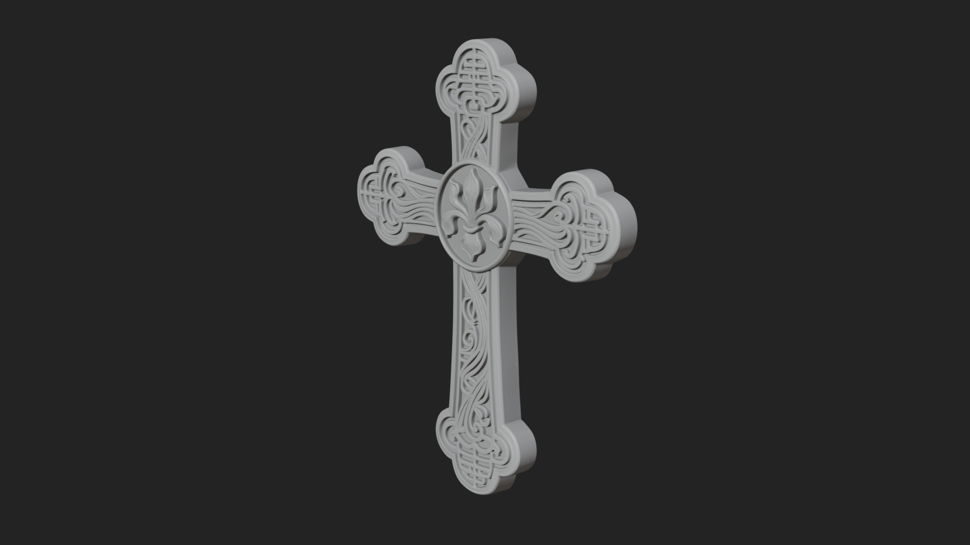 Carved Relief Wall Cross Design 275 3D Print Model 3D Model