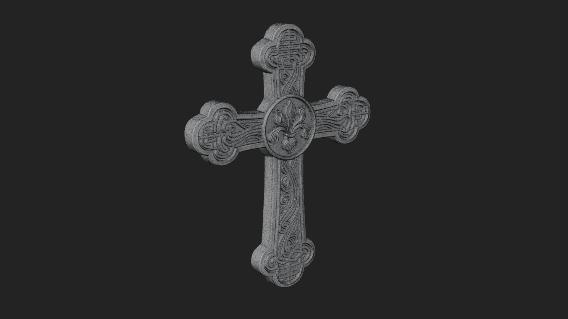 Carved Relief Wall Cross Design 275 3D Print Model 3D Model