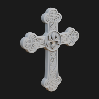 Carved Relief Wall Cross Design 275 3D Print Model