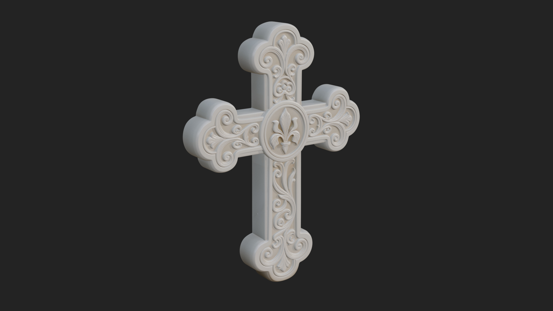 Carved Relief Wall Cross Design 277 3D Print Model 3D Model