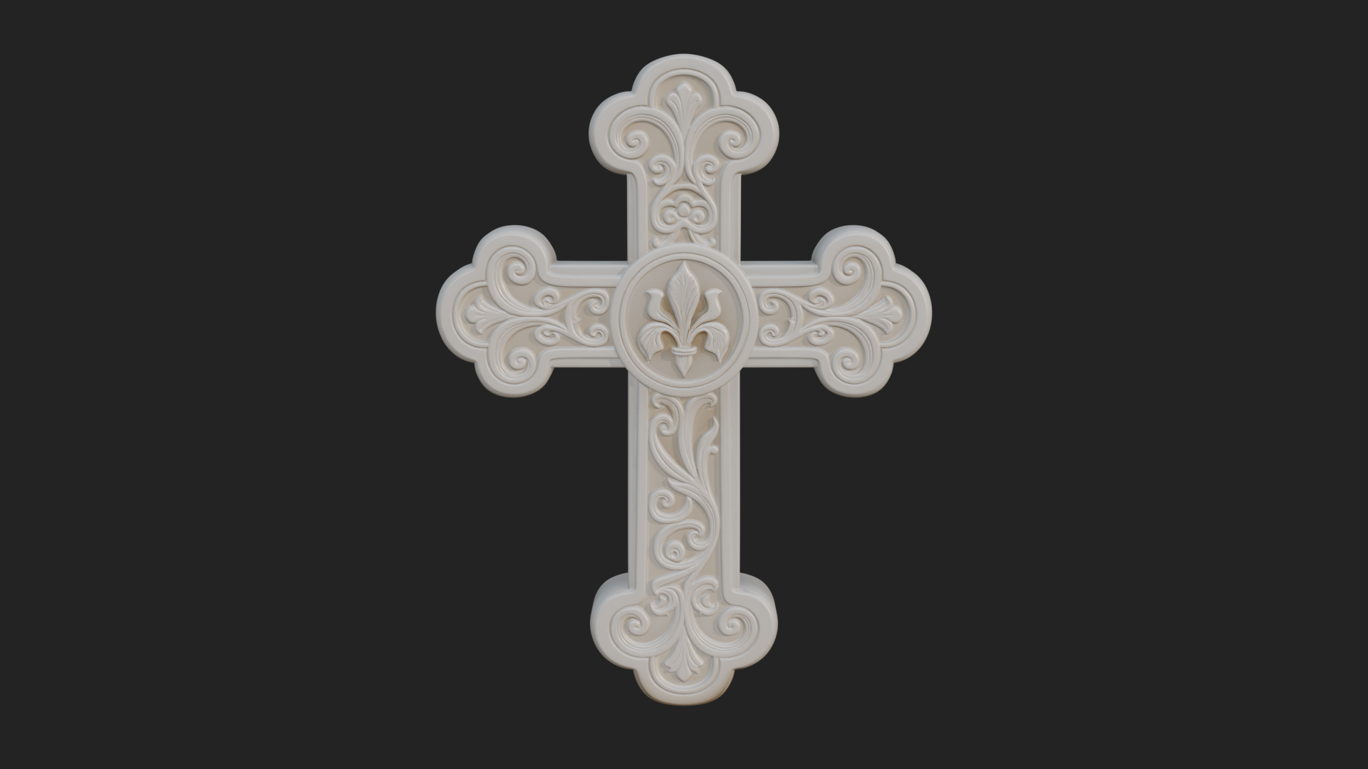 Carved Relief Wall Cross Design 277 3D Print Model 3D Model