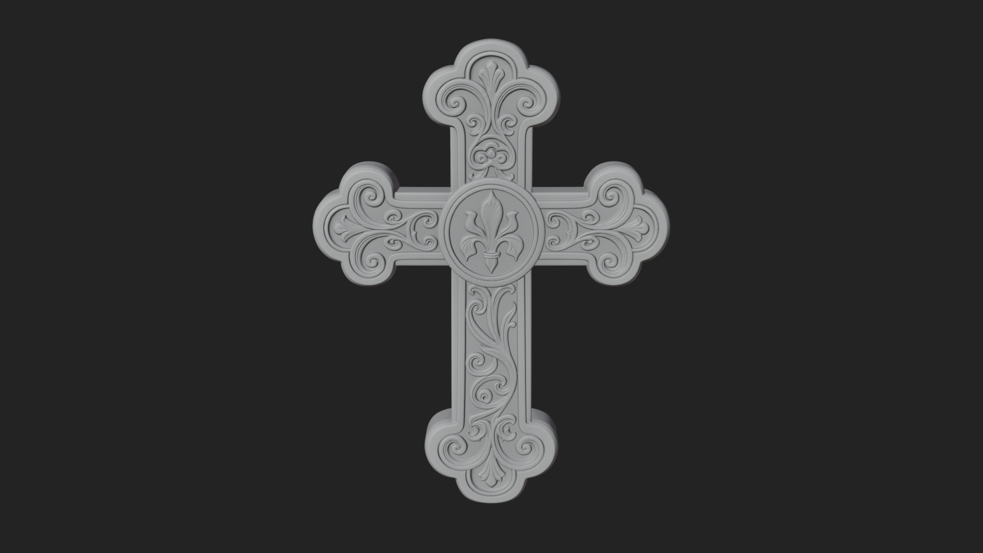 Carved Relief Wall Cross Design 277 3D Print Model 3D Model
