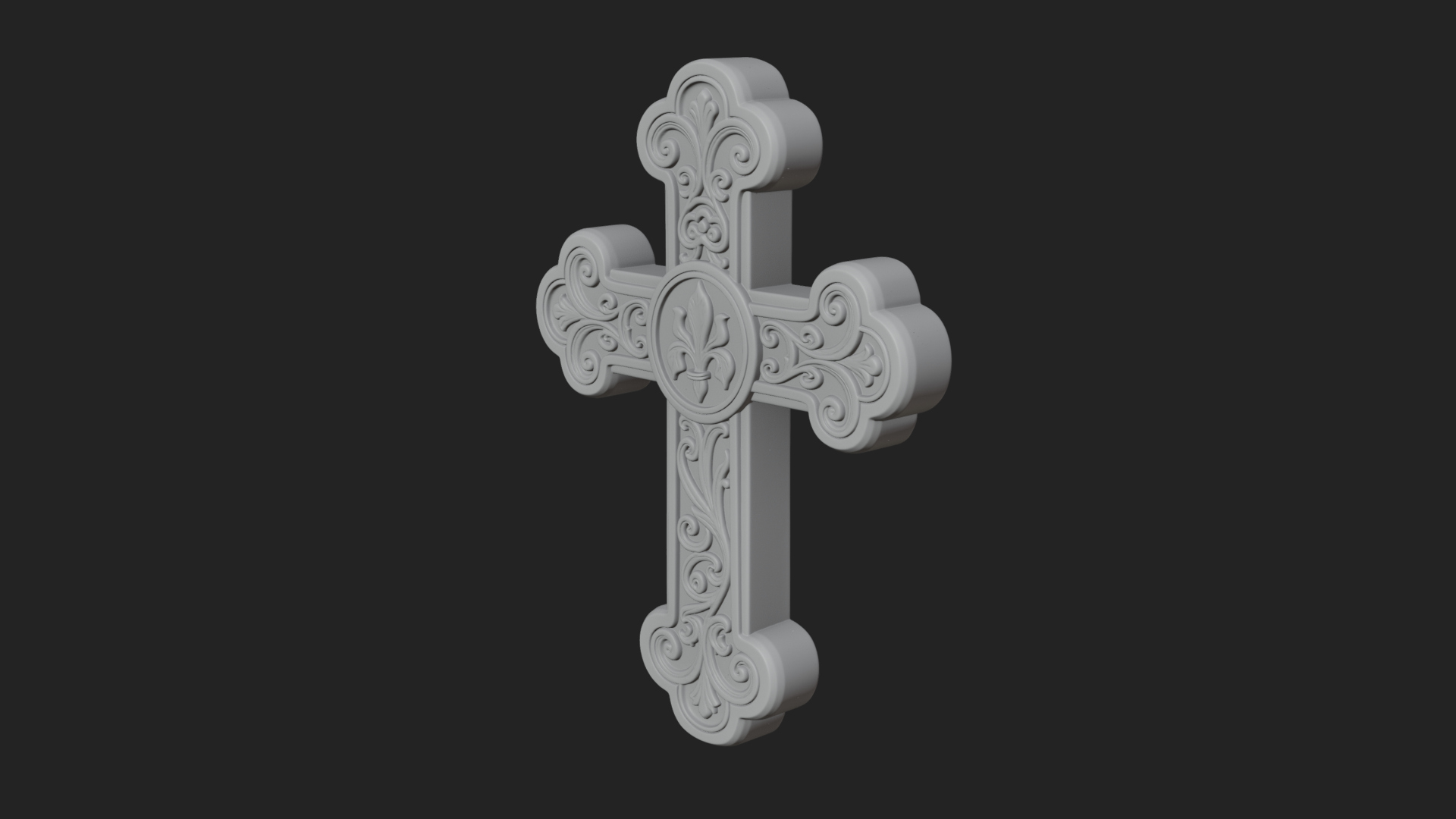 Carved Relief Wall Cross Design 277 3D Print Model 3D Model