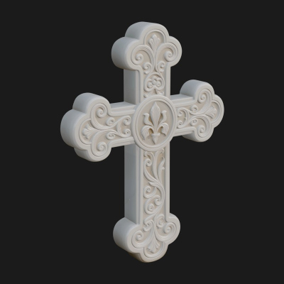 Carved Relief Wall Cross Design 277 3D Print Model