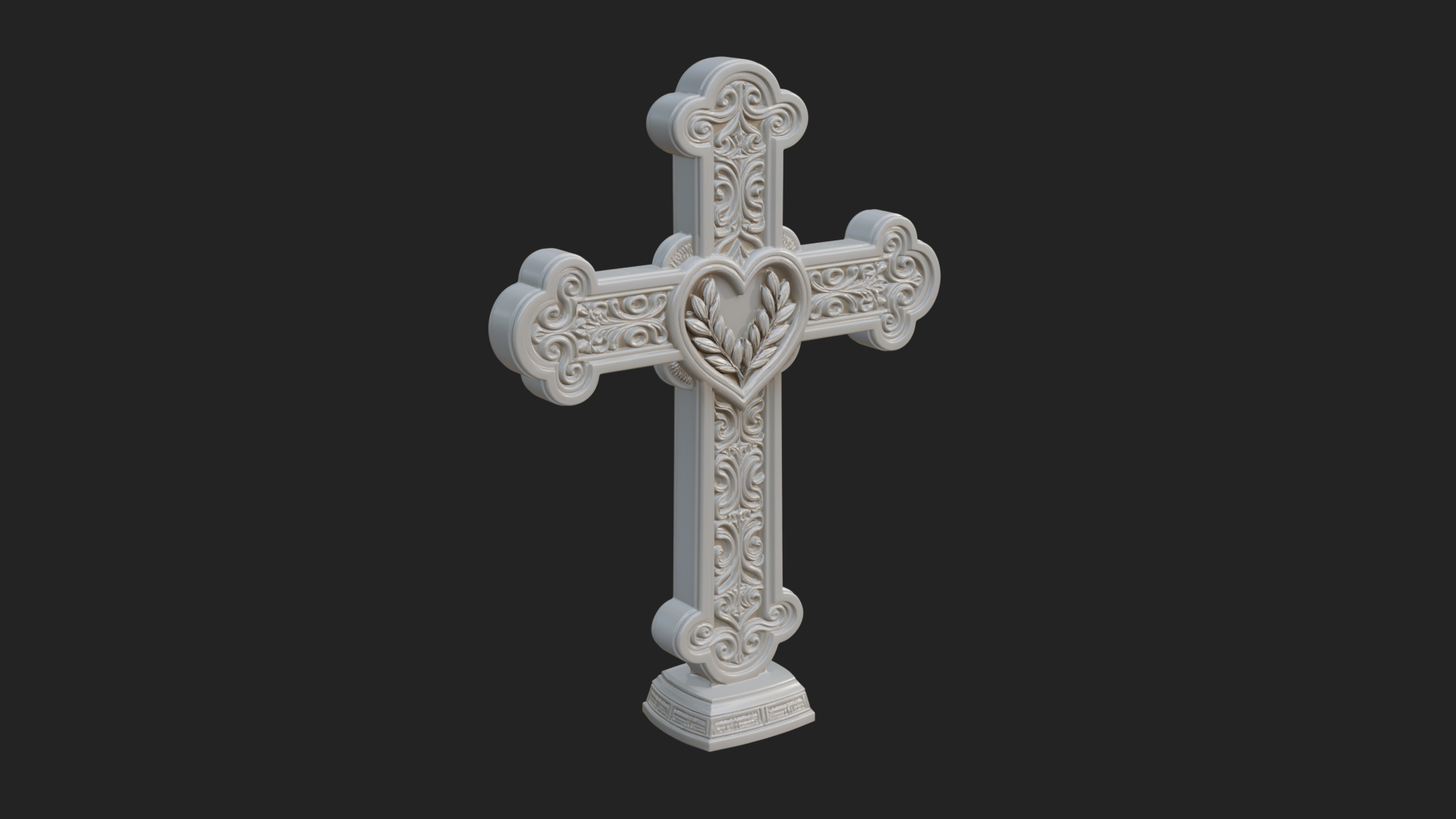 Carved Relief Wall Cross Design 278 3D Print Model 3D Model