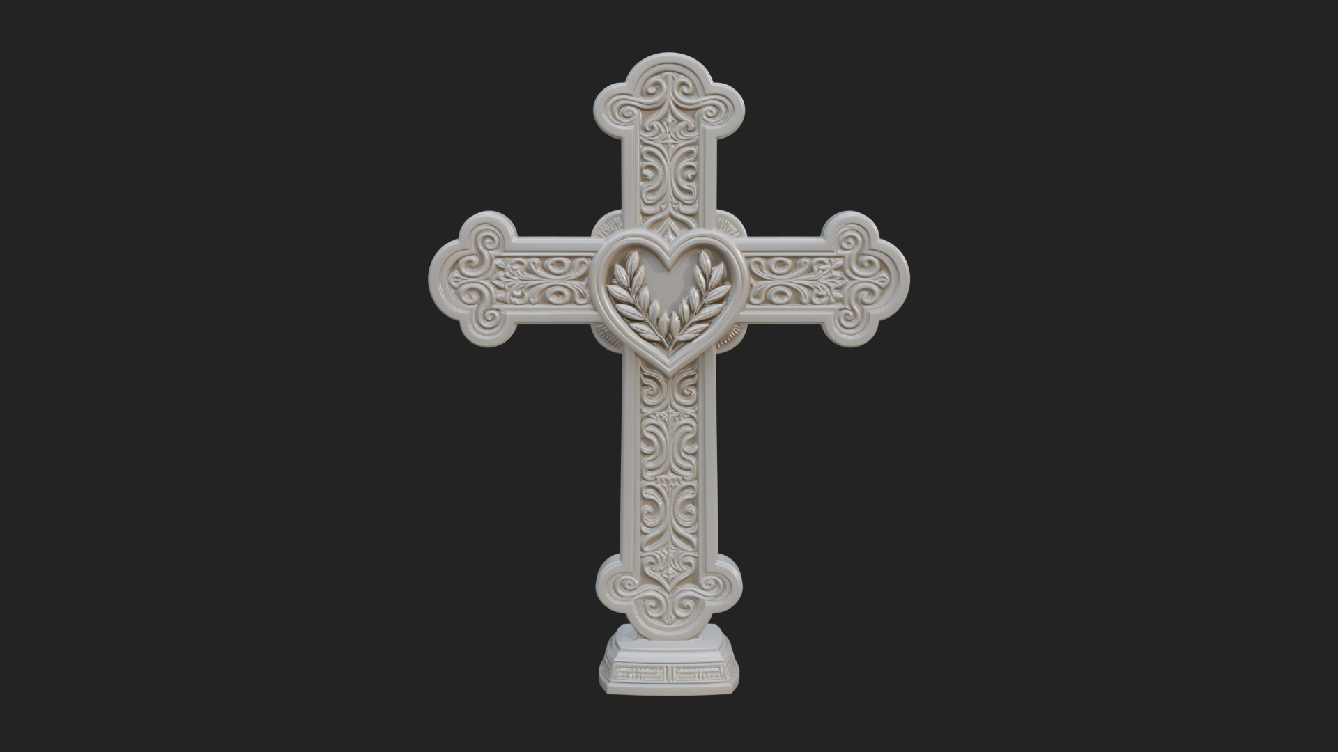 Carved Relief Wall Cross Design 278 3D Print Model 3D Model