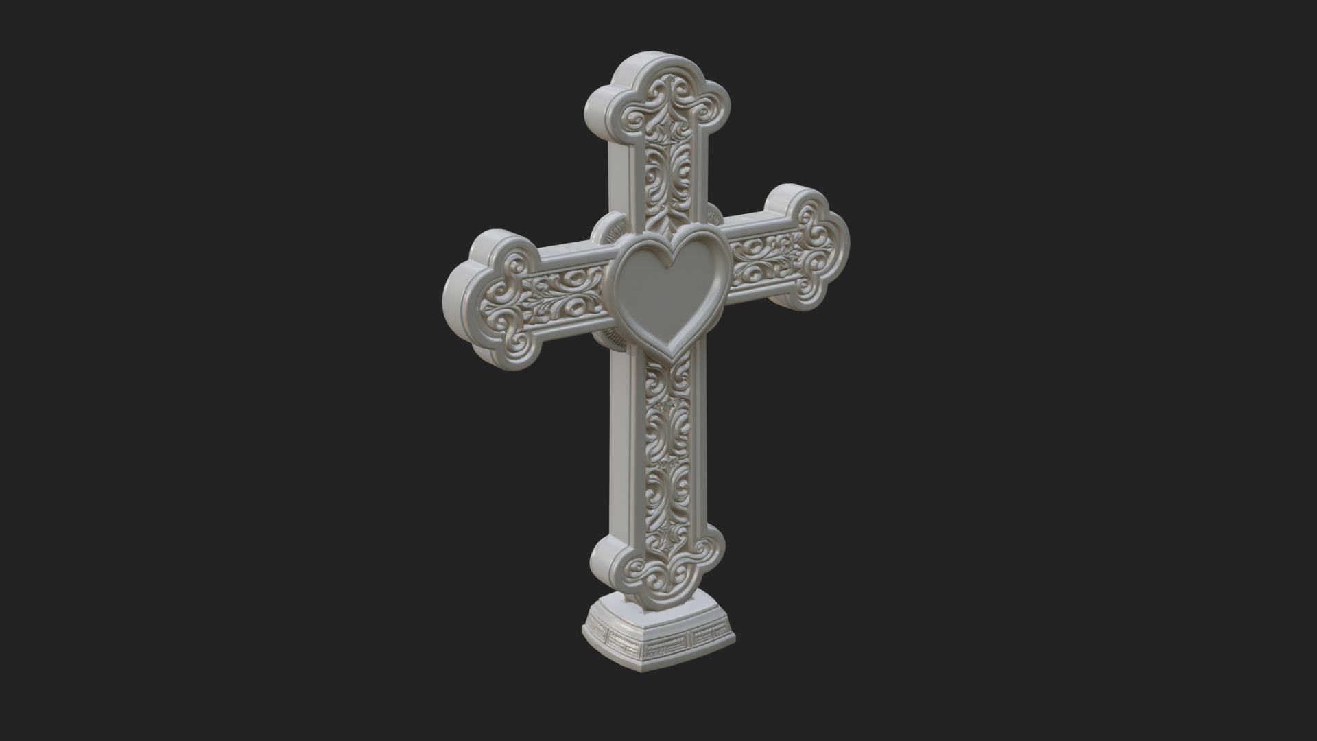 Carved Relief Wall Cross Design 278 3D Print Model 3D Model