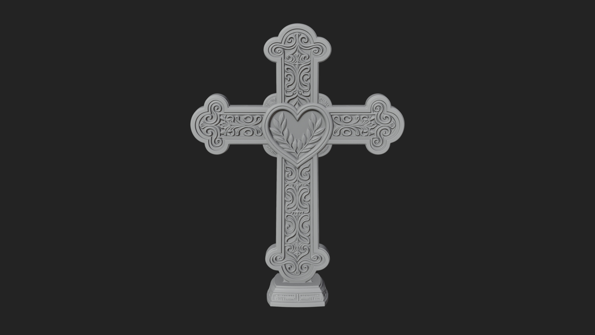 Carved Relief Wall Cross Design 278 3D Print Model 3D Model