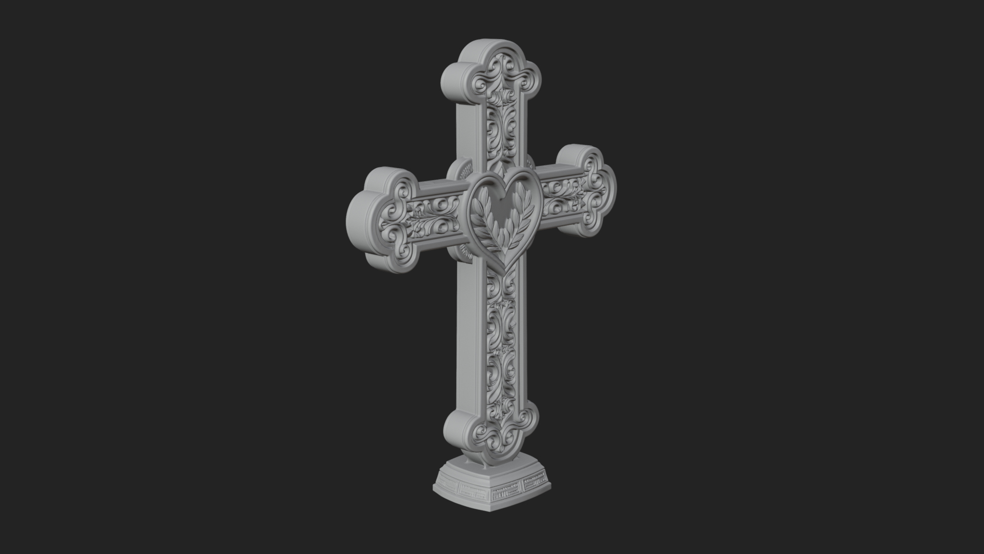 Carved Relief Wall Cross Design 278 3D Print Model 3D Model