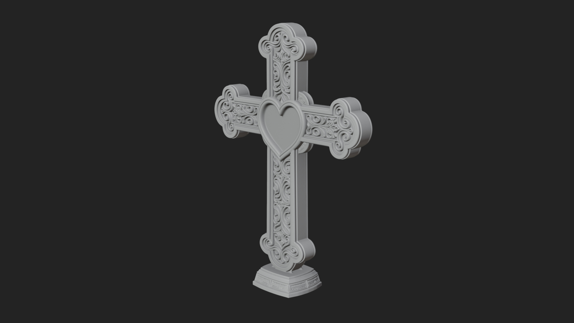 Carved Relief Wall Cross Design 278 3D Print Model 3D Model