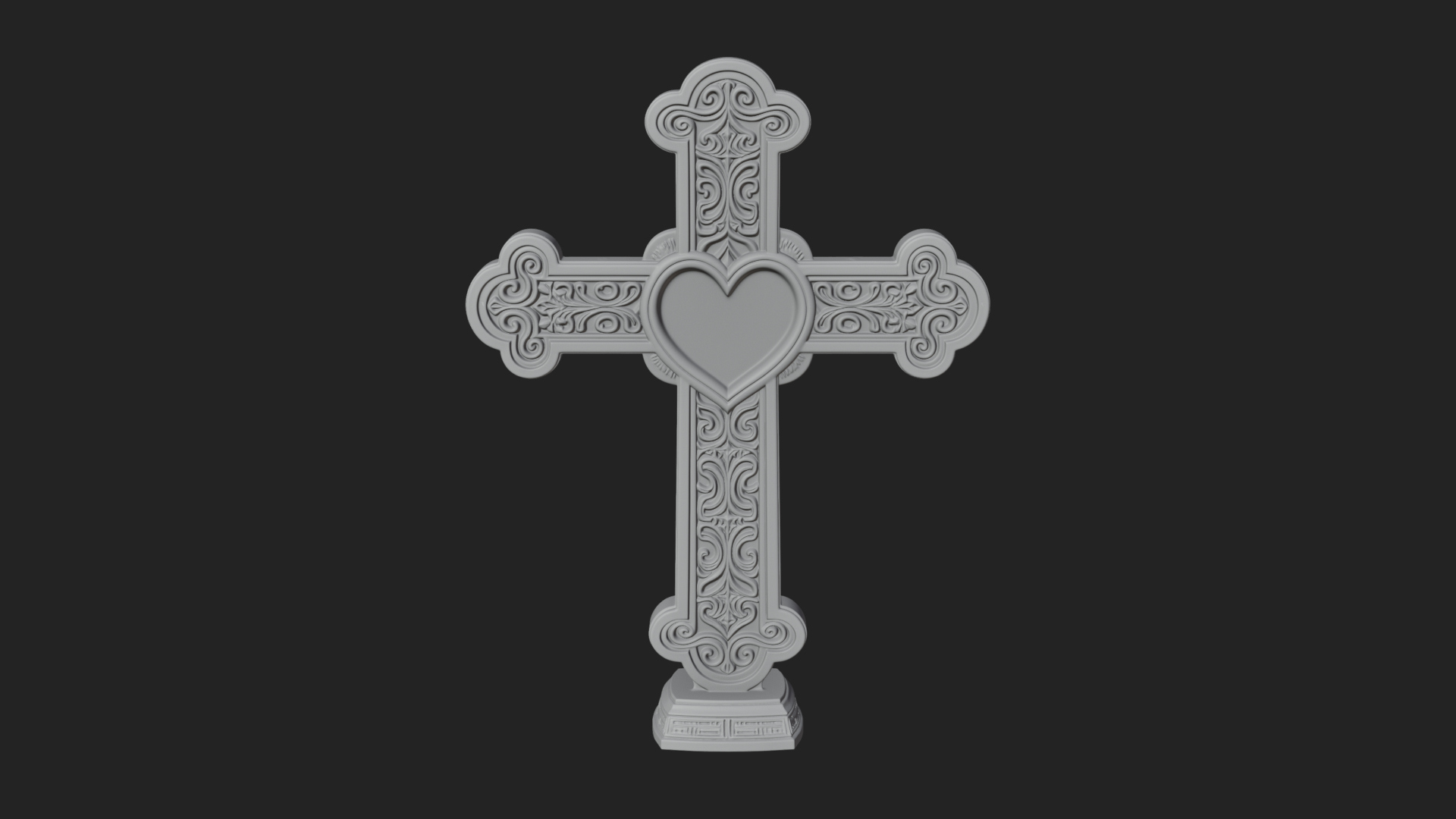 Carved Relief Wall Cross Design 278 3D Print Model 3D Model