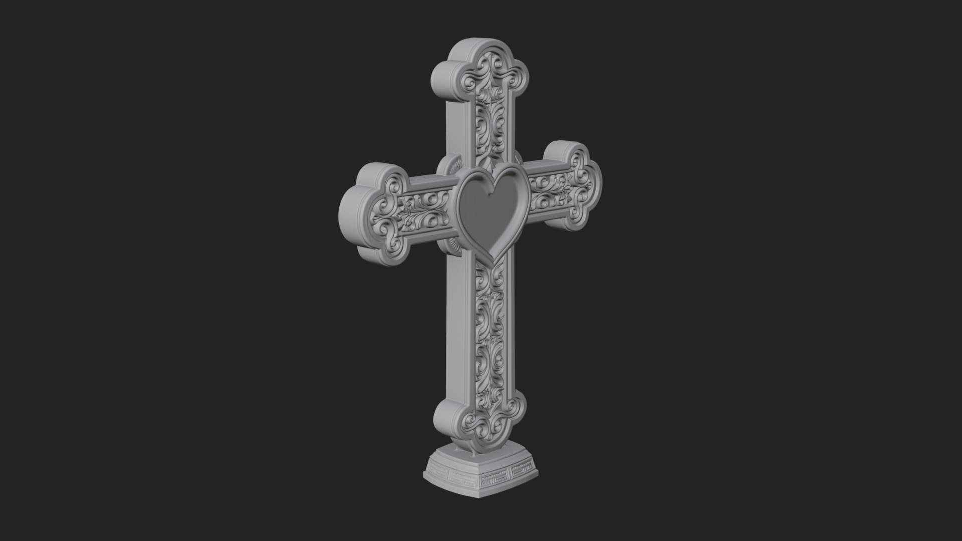 Carved Relief Wall Cross Design 278 3D Print Model 3D Model