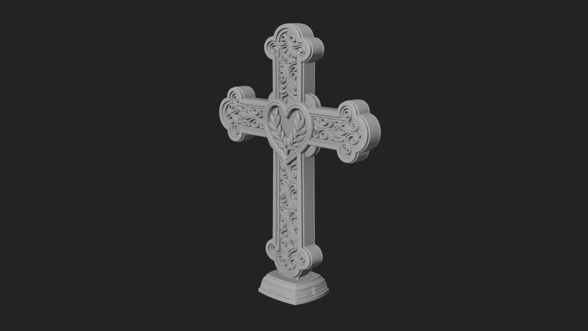 Carved Relief Wall Cross Design 278 3D Print Model 3D Model