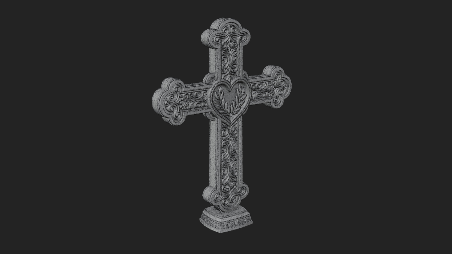 Carved Relief Wall Cross Design 278 3D Print Model 3D Model