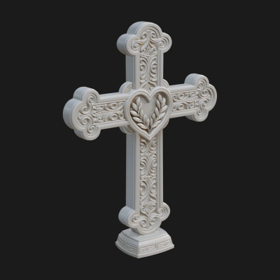 Carved Relief Wall Cross Design 278 3D Print Model