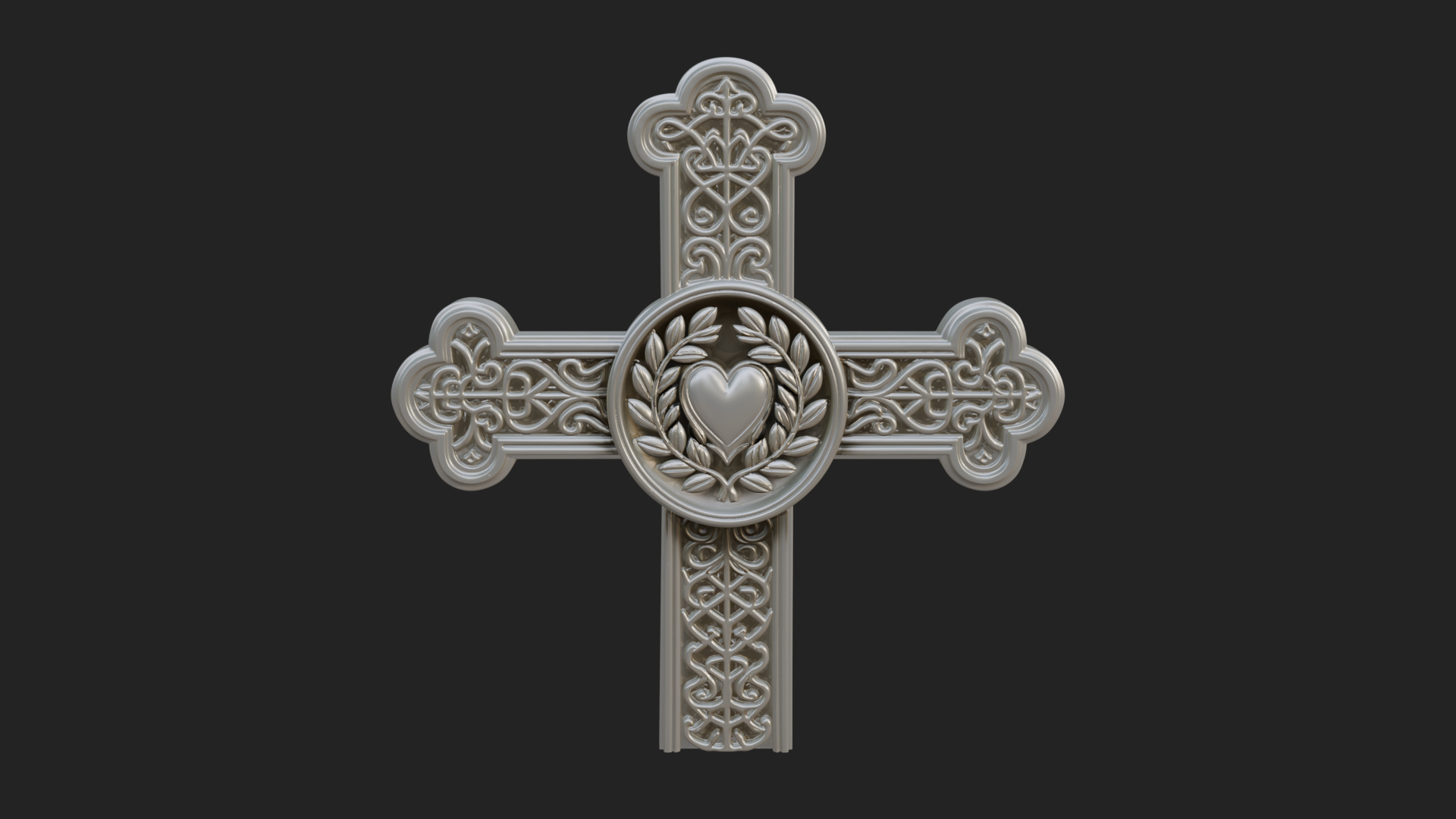 Carved Relief Wall Cross Design 279 3D Print Model 3D Model