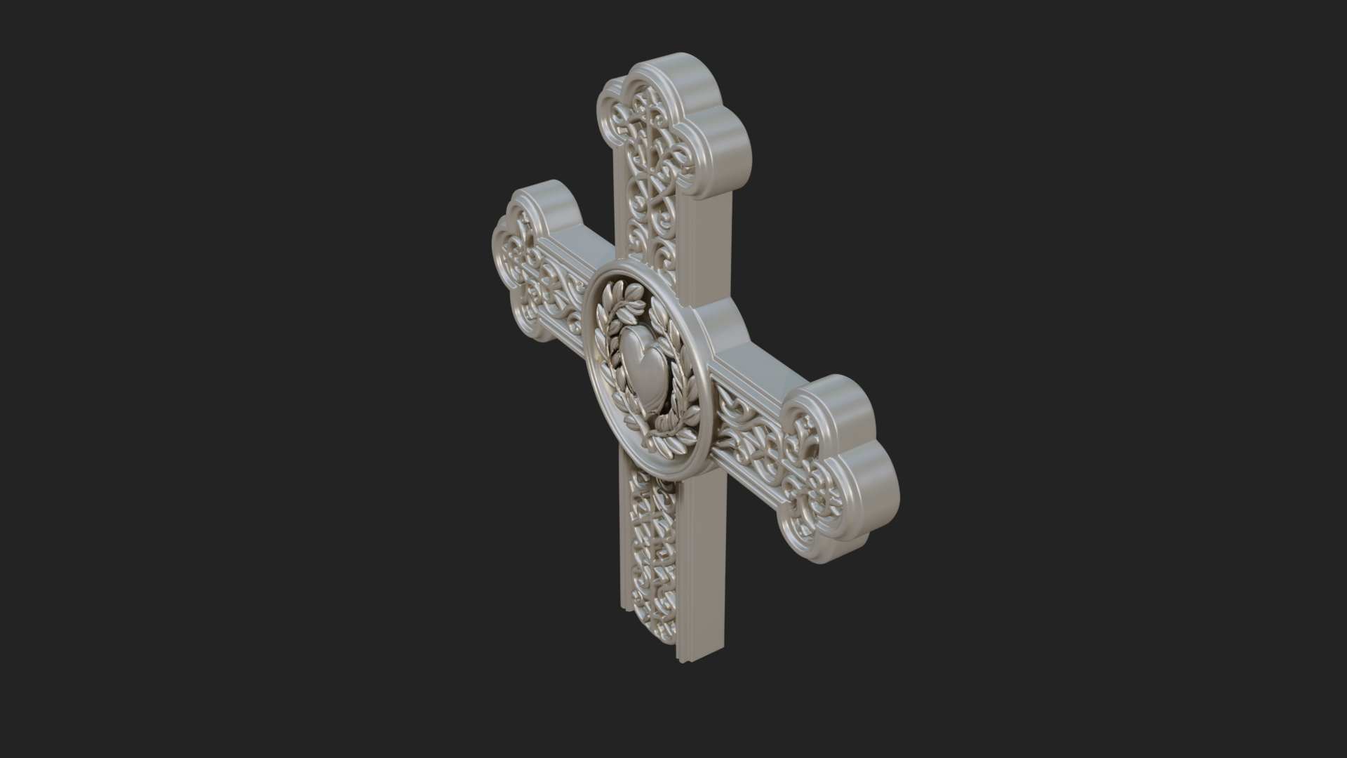 Carved Relief Wall Cross Design 279 3D Print Model 3D Model
