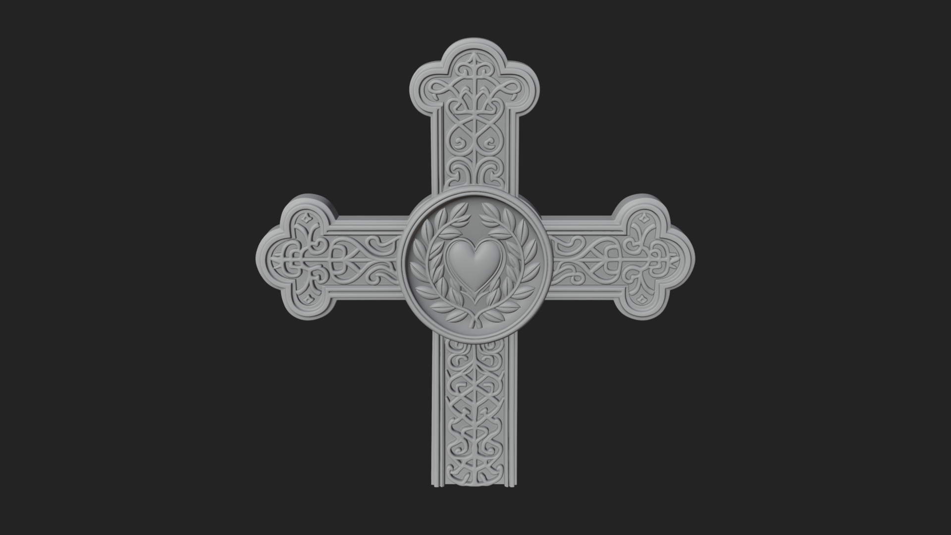 Carved Relief Wall Cross Design 279 3D Print Model 3D Model