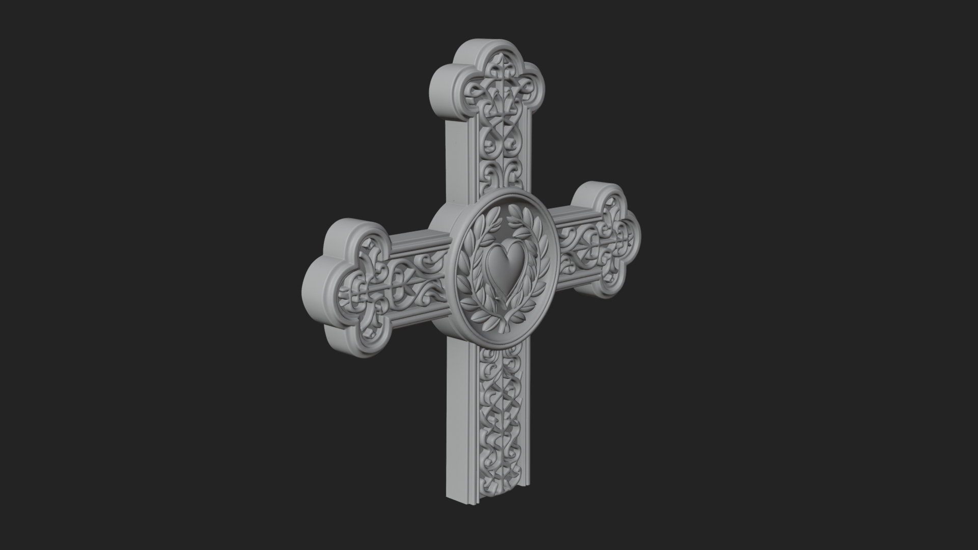Carved Relief Wall Cross Design 279 3D Print Model 3D Model