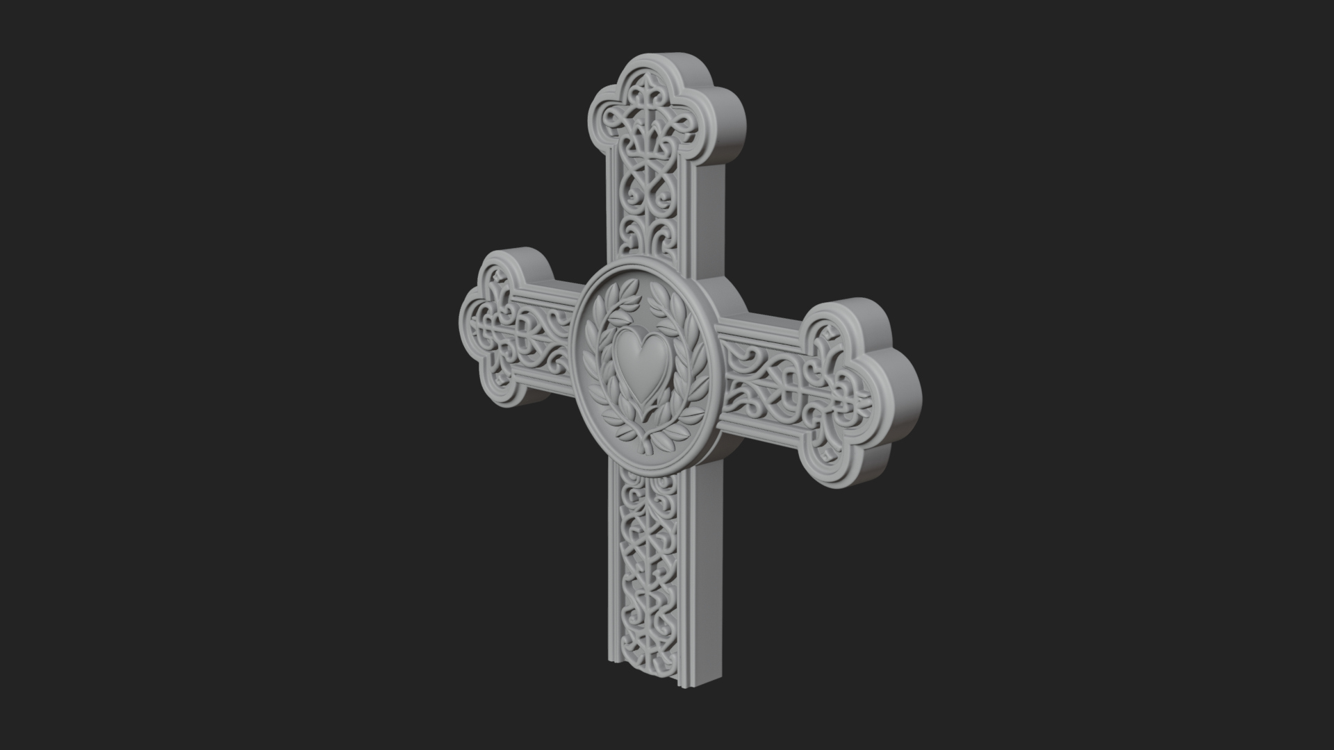 Carved Relief Wall Cross Design 279 3D Print Model 3D Model
