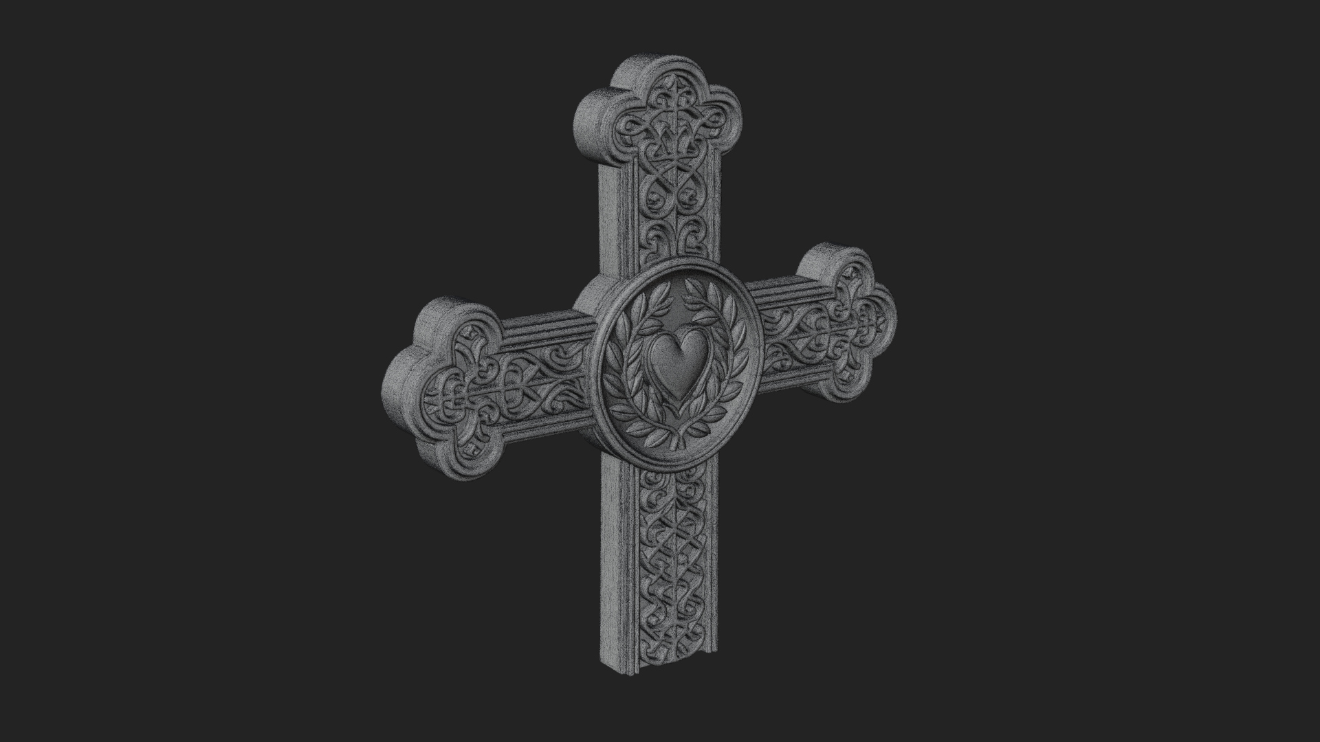 Carved Relief Wall Cross Design 279 3D Print Model 3D Model