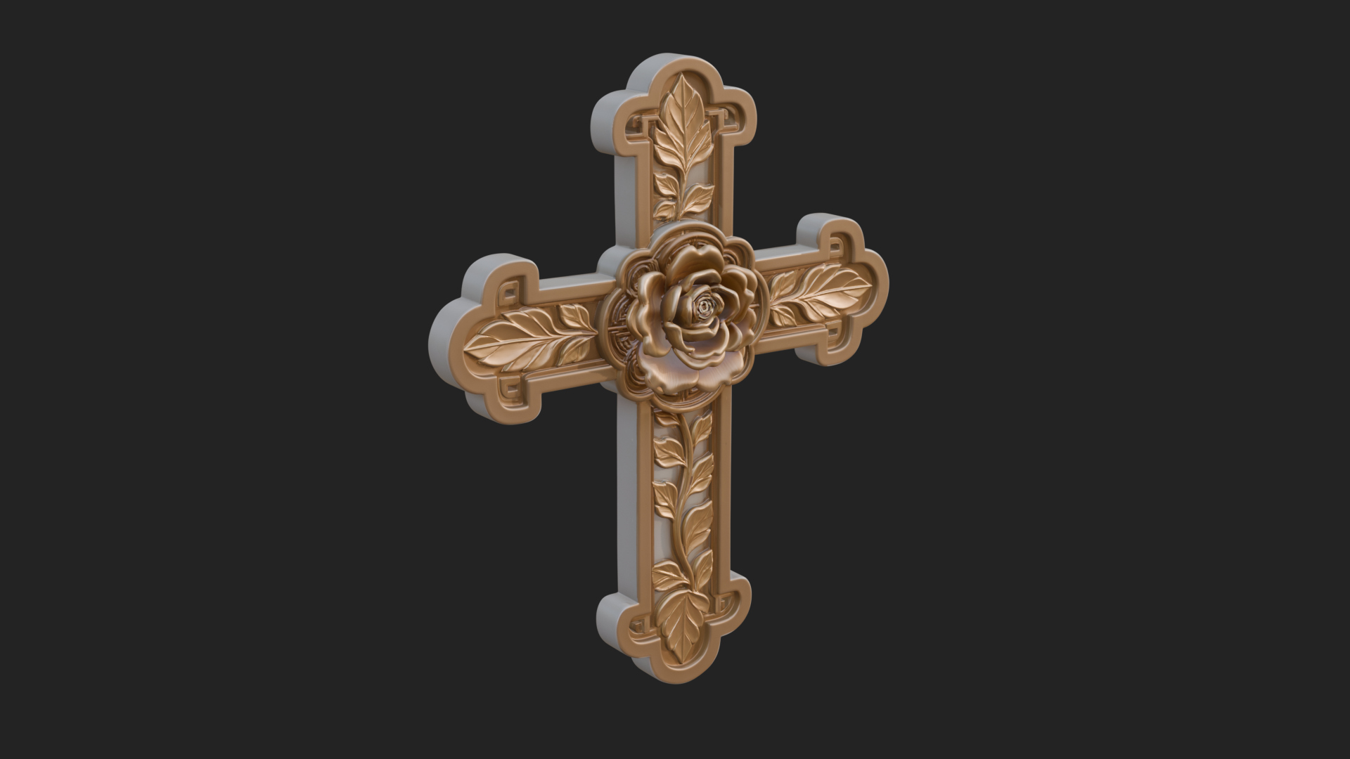 Carved Relief Wall Cross Design 28 3D Print Model 3D Model