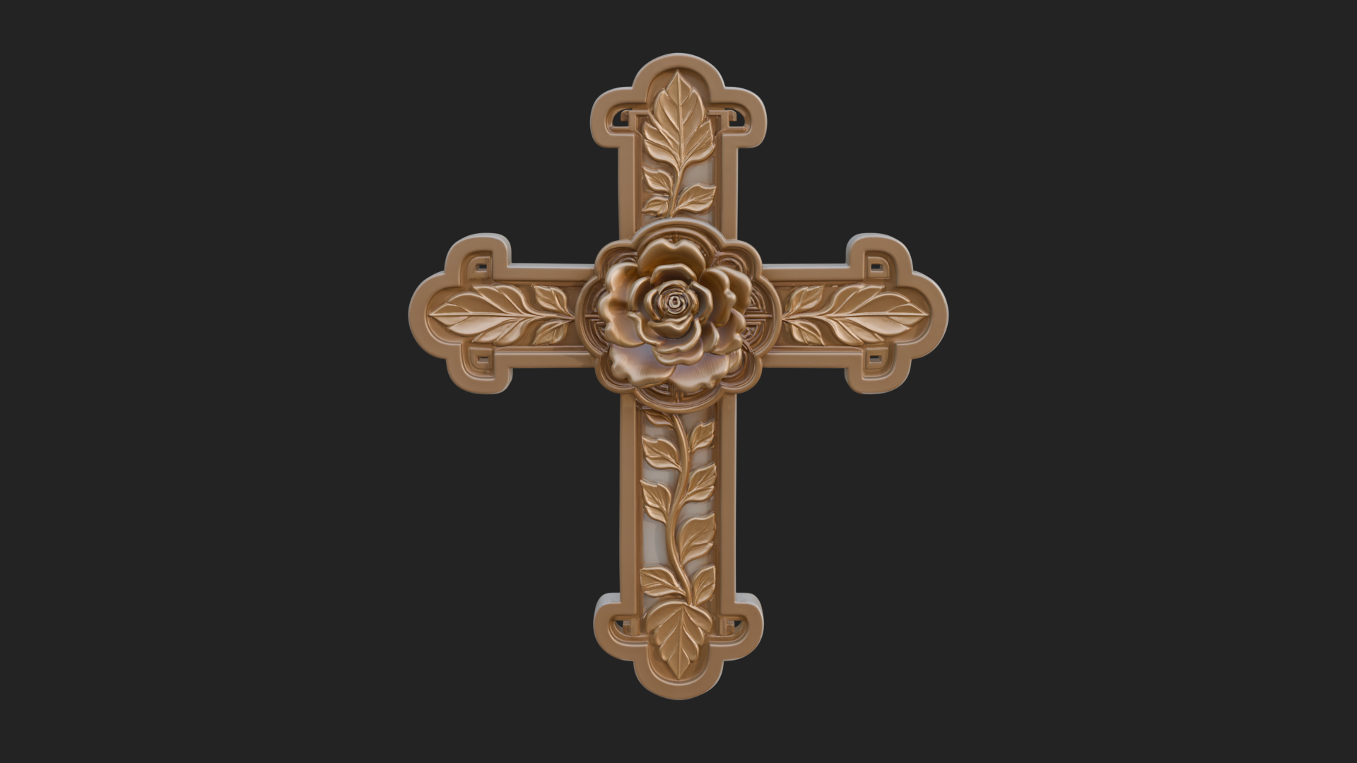 Carved Relief Wall Cross Design 28 3D Print Model 3D Model