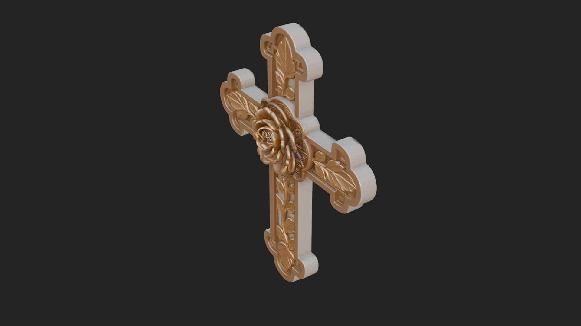 Carved Relief Wall Cross Design 28 3D Print Model 3D Model