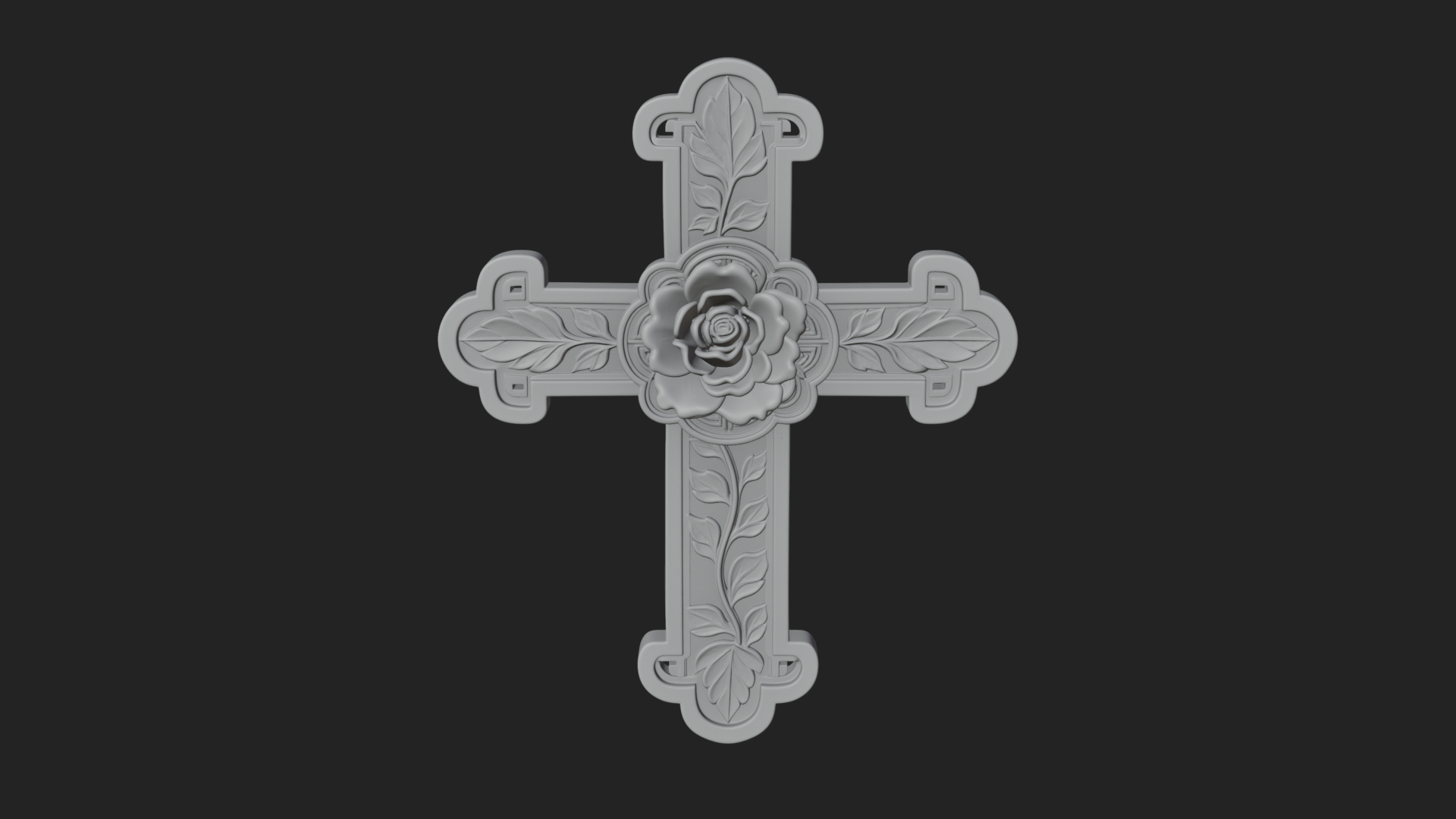 Carved Relief Wall Cross Design 28 3D Print Model 3D Model