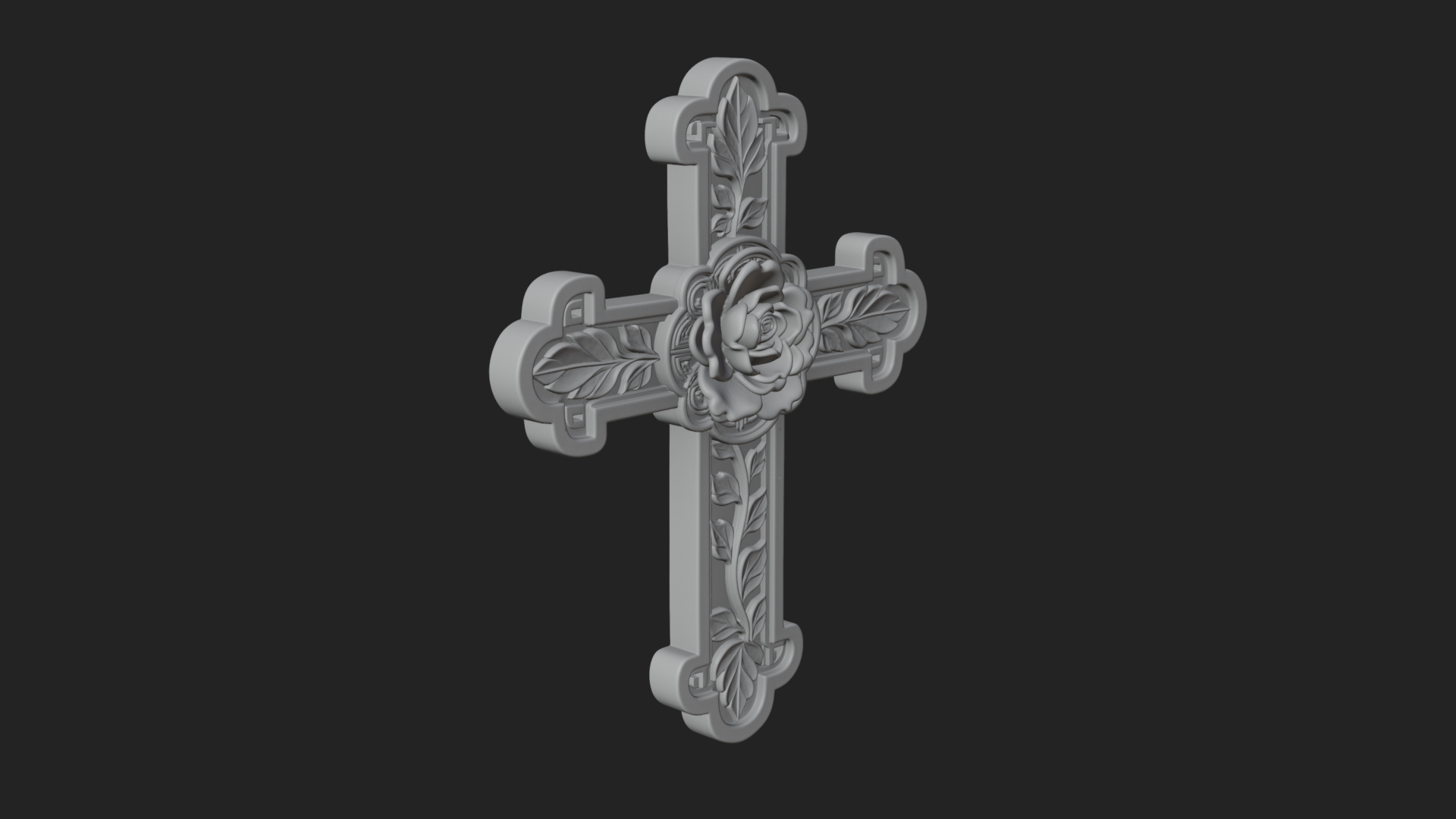 Carved Relief Wall Cross Design 28 3D Print Model 3D Model