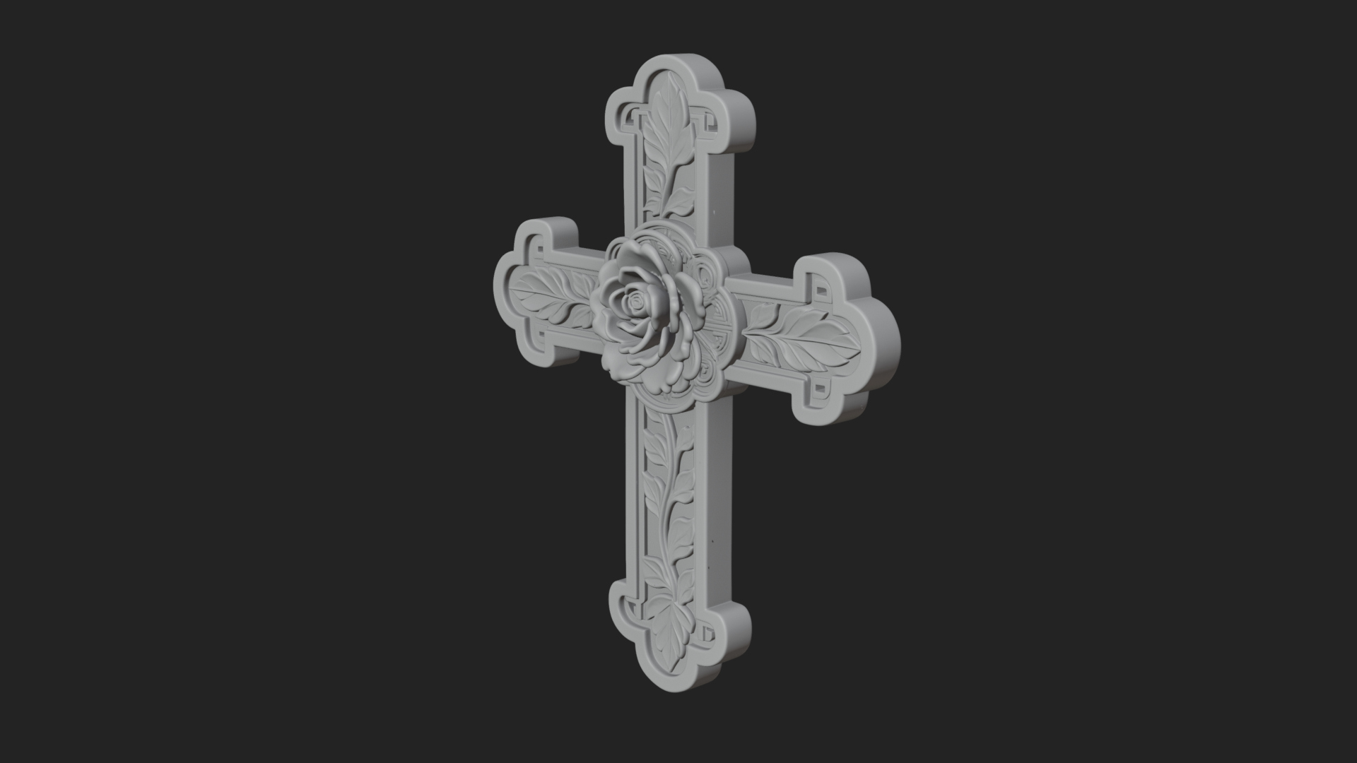 Carved Relief Wall Cross Design 28 3D Print Model 3D Model