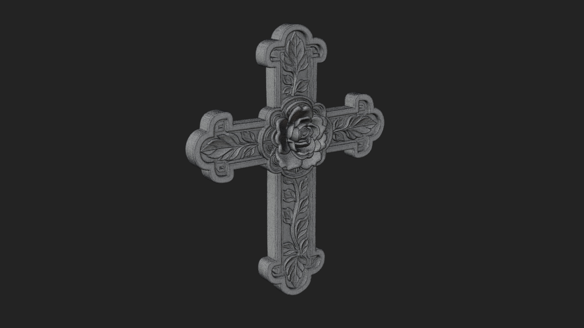 Carved Relief Wall Cross Design 28 3D Print Model 3D Model