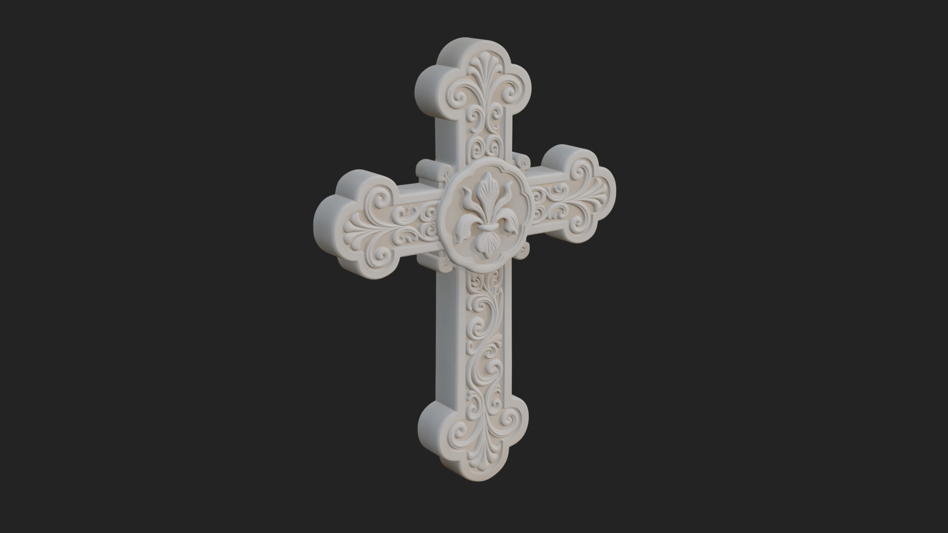 Carved Relief Wall Cross Design 280 3D Print Model 3D Model