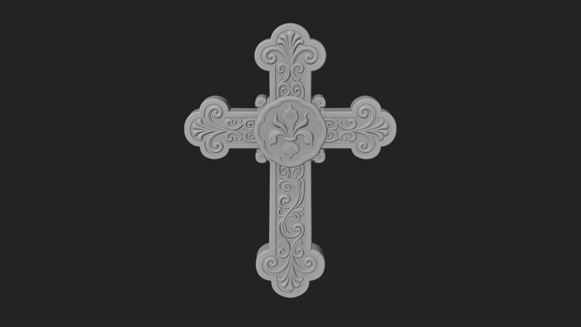 Carved Relief Wall Cross Design 280 3D Print Model 3D Model