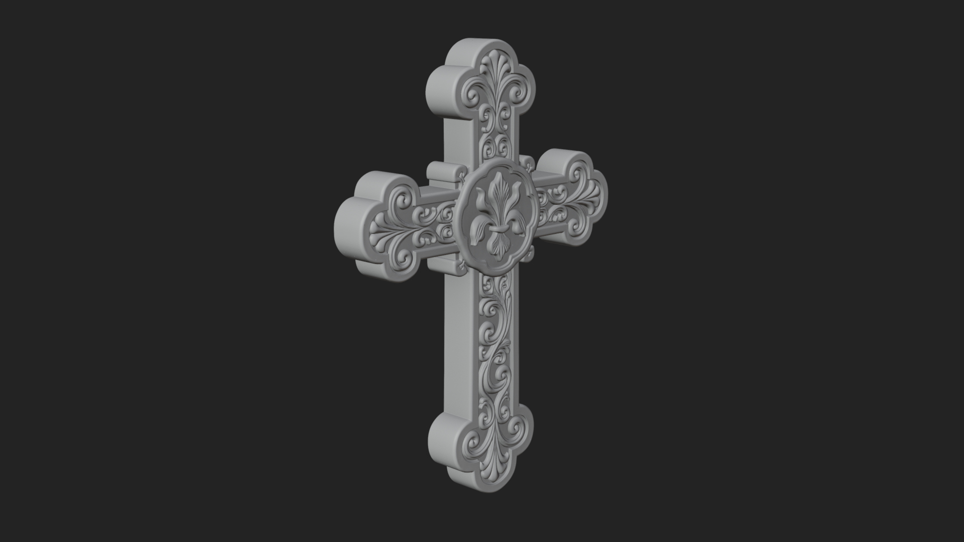 Carved Relief Wall Cross Design 280 3D Print Model 3D Model