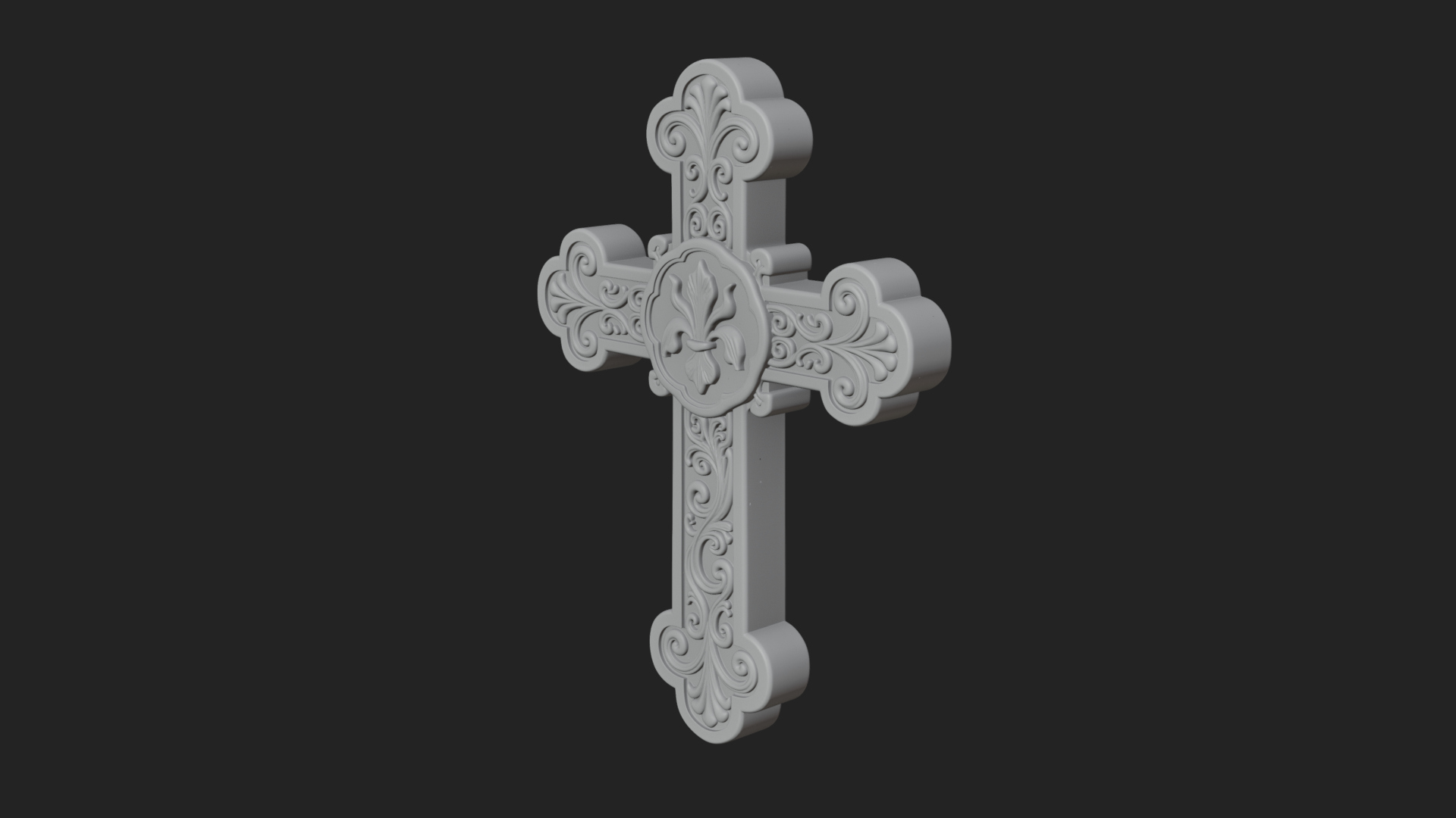 Carved Relief Wall Cross Design 280 3D Print Model 3D Model