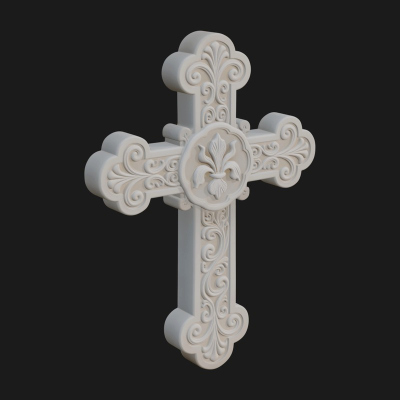 Carved Relief Wall Cross Design 280 3D Print Model