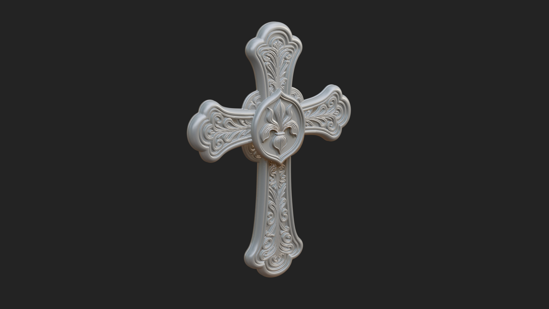Carved Relief Wall Cross Design 281 3D Print Model 3D Model