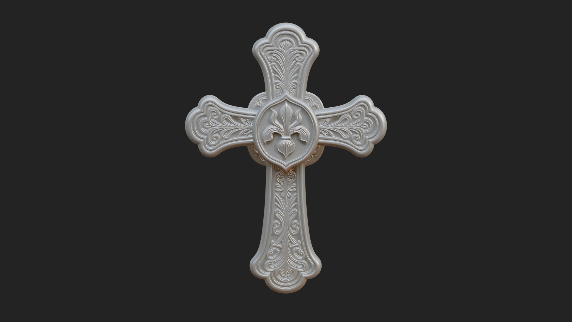 Carved Relief Wall Cross Design 281 3D Print Model 3D Model