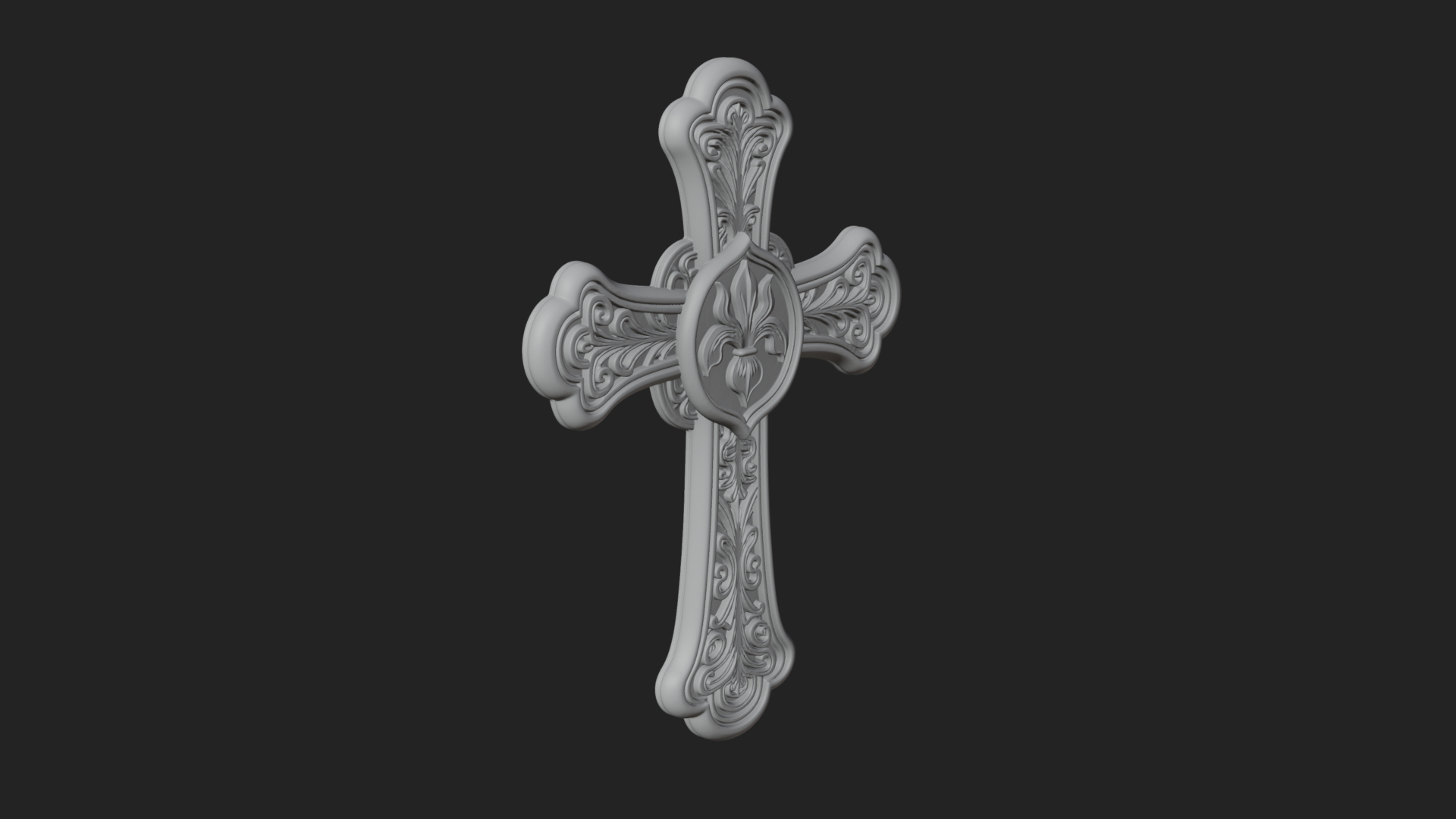 Carved Relief Wall Cross Design 281 3D Print Model 3D Model