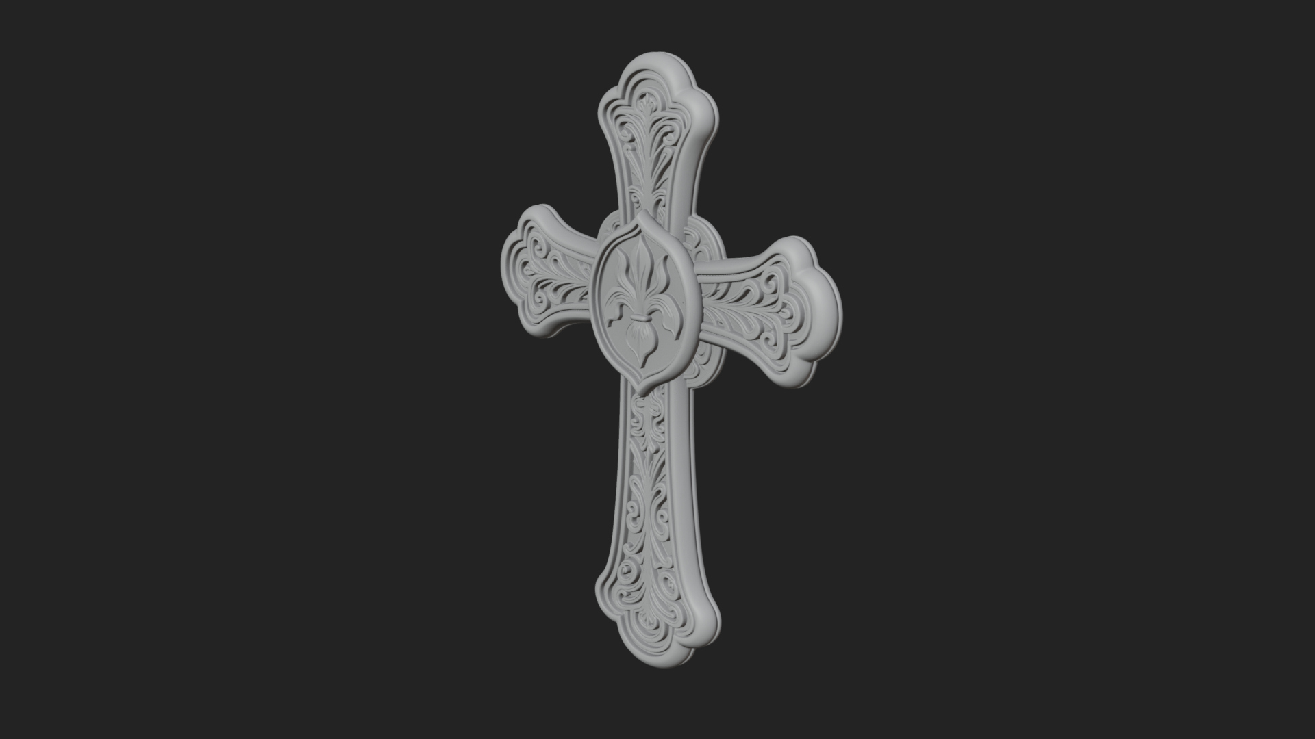 Carved Relief Wall Cross Design 281 3D Print Model 3D Model