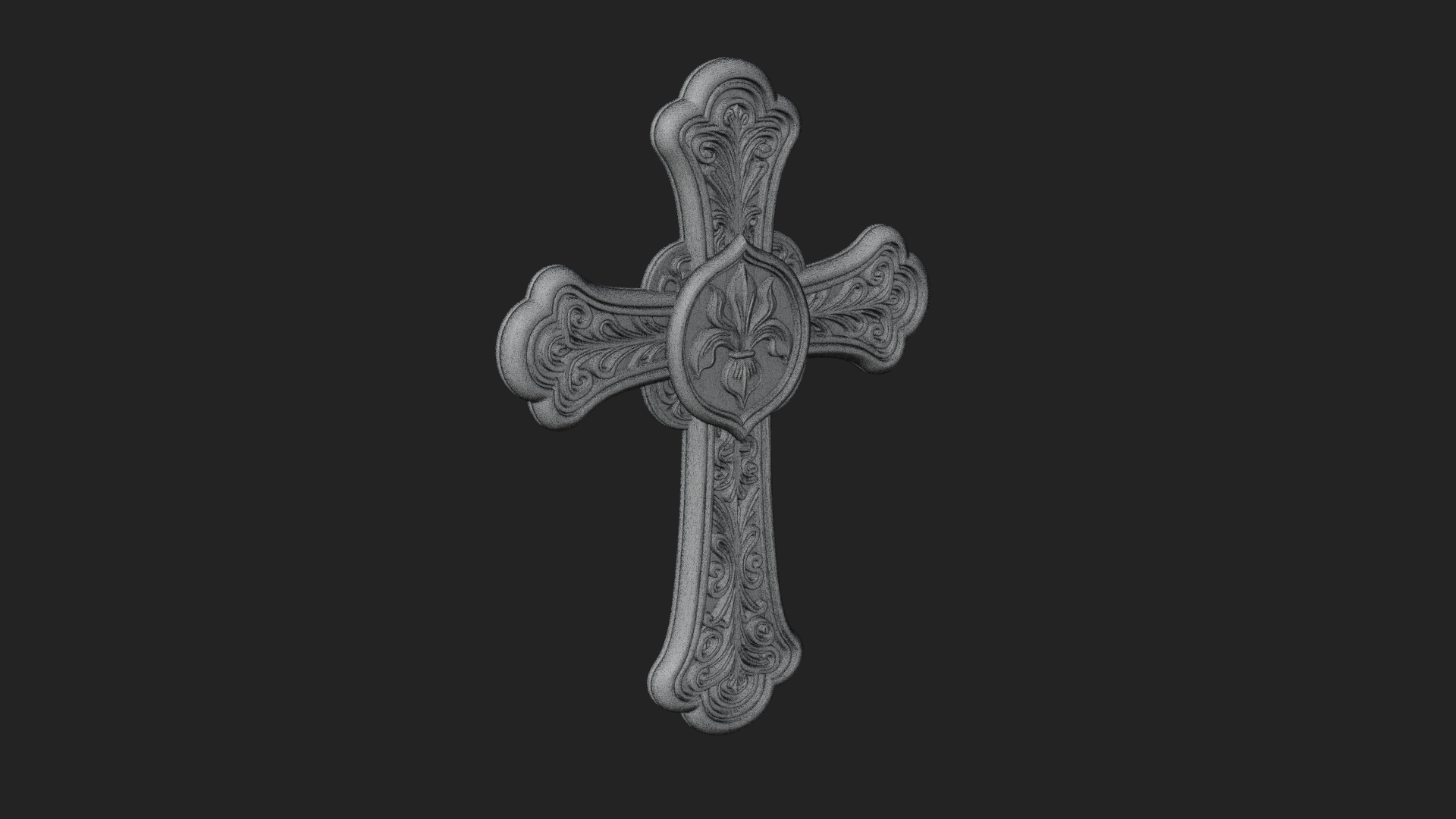 Carved Relief Wall Cross Design 281 3D Print Model 3D Model